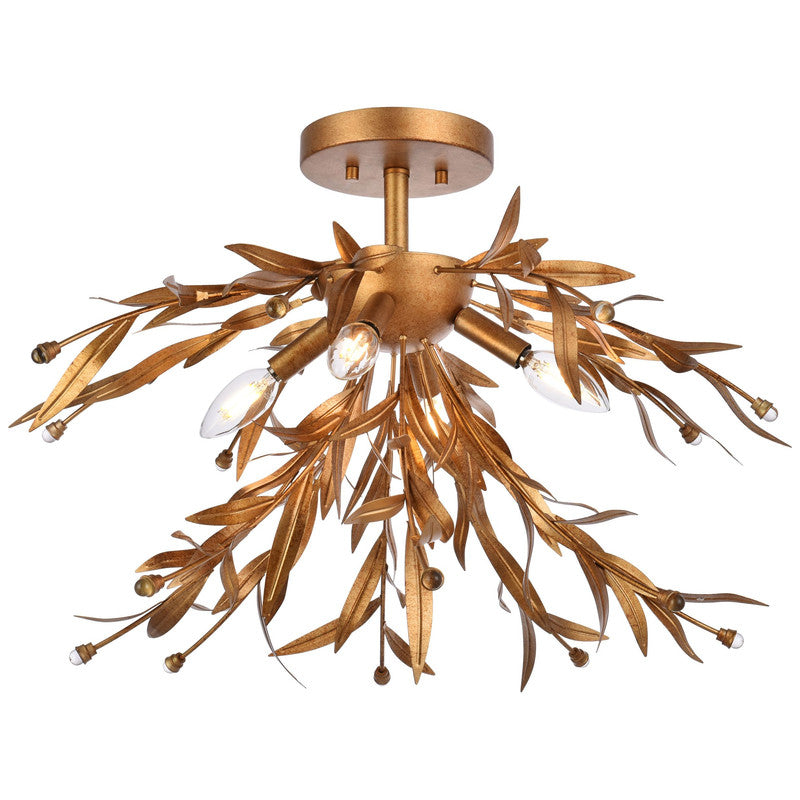 Elegant Lighting Priscilla 4 Light 23" Flush Mount