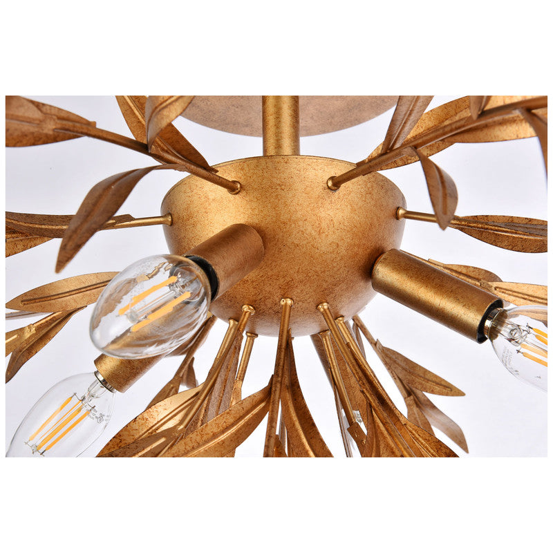 Elegant Lighting Priscilla 4 Light 23" Flush Mount
