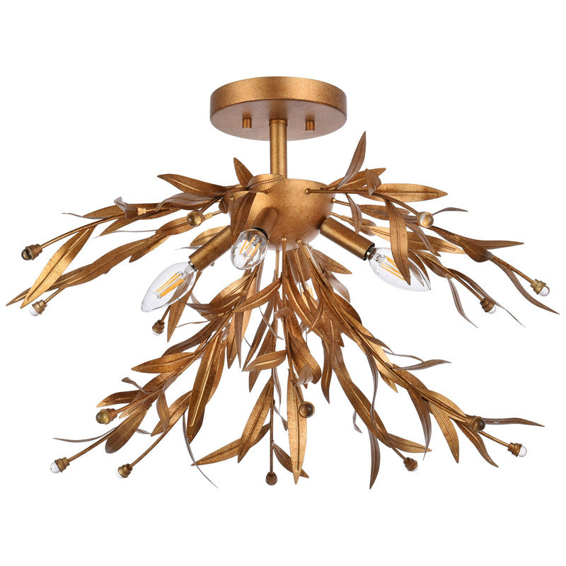 Elegant Lighting Priscilla 4 Light 23" Flush Mount