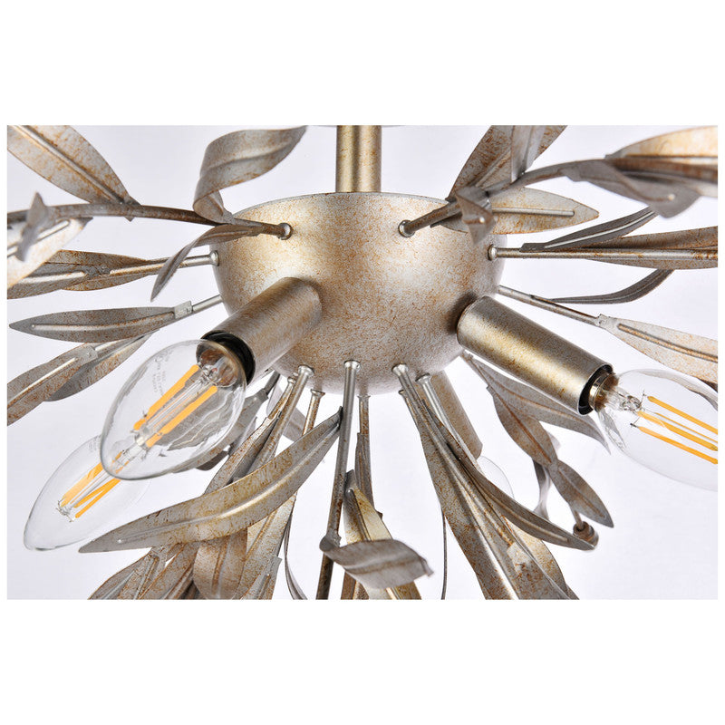 Elegant Lighting Priscilla 4 Light 23" Flush Mount