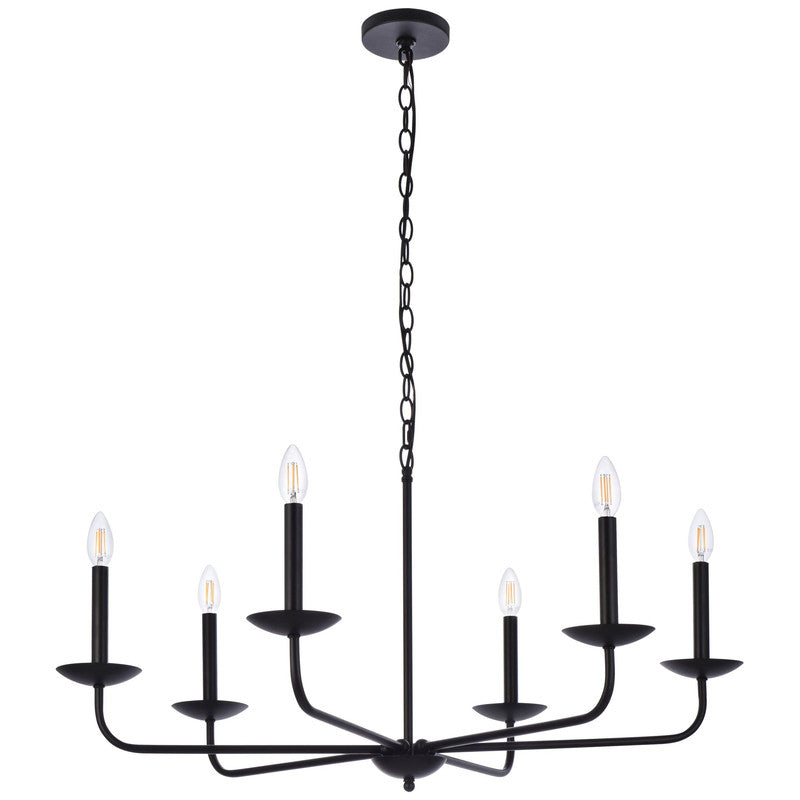 Elegant Lighting Cohen 6 Light 36" Chandelier