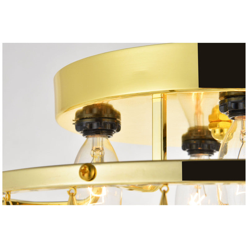 Elegant Lighting Clara 4 Light 14" Flush Mount - LD9805F14