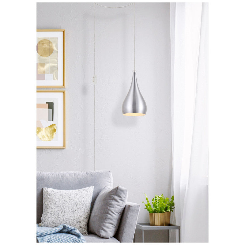 Elegant Lighting Nora 1 Light 6" Pendant with Plug-in Cord