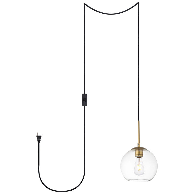 Elegant Lighting Baxter 1 Light 8" Pendant