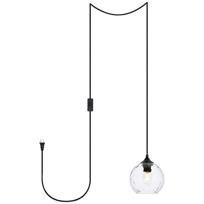 Elegant Lighting Cashel 1 Light Plug-In Pendant