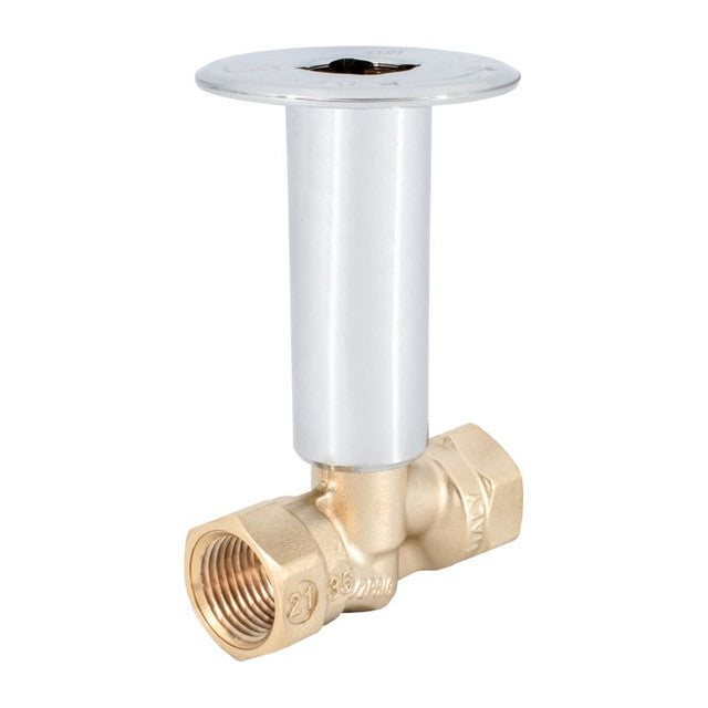 102-803 - 1/2" T-3200 Forged Chrome Brass Log Lighter Straight Pattern, Globe Valve with Escutcheon & Key