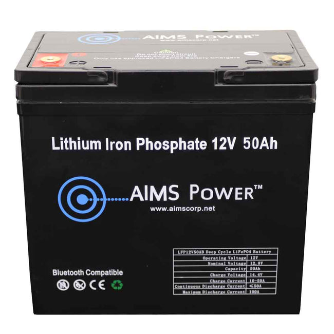 LFP12V50B - Lithium Battery 12V 50Ah LiFePO4 Lithium Iron Phosphate with Bluetooth Monito