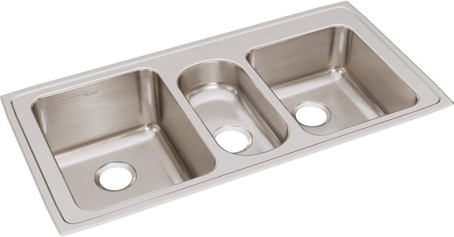 Elkay LGR43220 - 18 Gauge Stainless Steel 43" x 22" x 10" Triple Bowl Drop-in Kitchen Sink