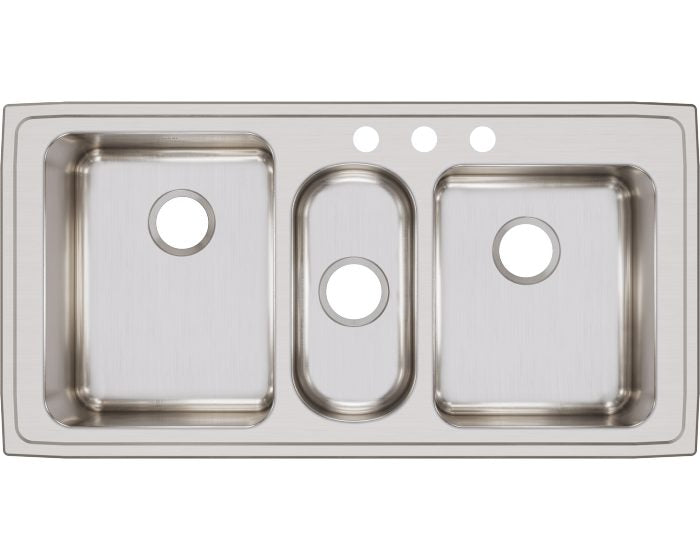 Elkay LGR43223 - LGR43223 Elkay Lustertone Classic Stainless Steel 43" x 22" x 10", Triple Bowl Drop
