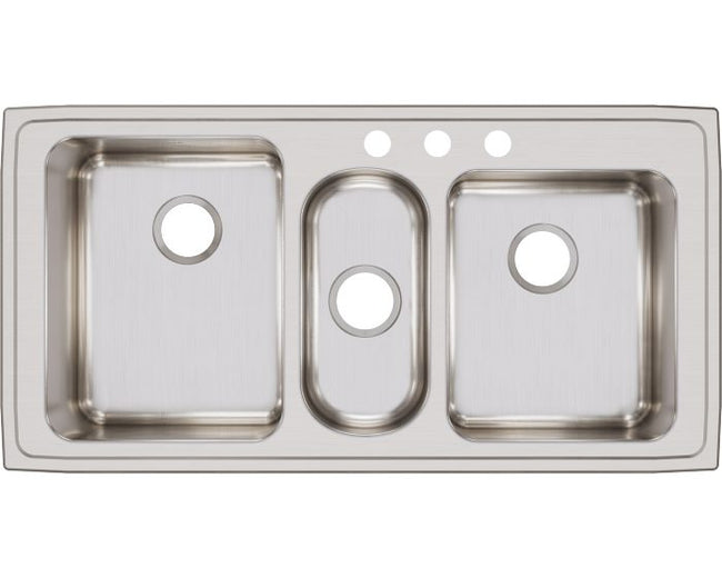 Elkay LGR43223 - LGR43223 Elkay Lustertone Classic Stainless Steel 43" x 22" x 10", Triple Bowl Drop