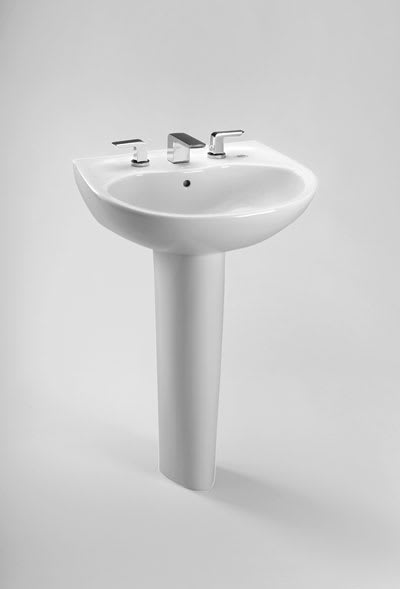 Toto LPT241.4G#03 - Supreme 22-7/8" Pedestal Bathroom Sink with 3 Faucet Holes Drilled,4" Faucet center, Overflow and CeFiONtect Ceramic Glaze-Bone