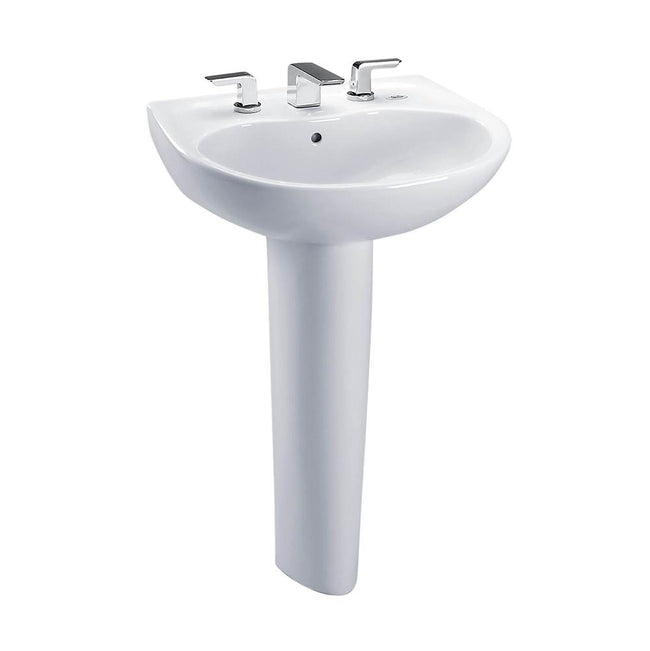 Toto LPT241.4G#12 - Supreme 22-7/8" Pedestal Bathroom Sink with 3 Faucet Holes Drilled,4" Faucet center, Overflow and CeFiONtect Ceramic Glaze-Sedona Beige