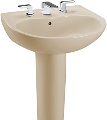 Toto LPT241.8G#03 - Supreme 22-7/8" Pedestal Bathroom Sink with 3 Faucet Holes Drilled,8" Faucet center, Overflow and CeFiONtect Ceramic Glaze- Bone