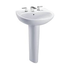 Toto LPT241.8G#11 - Supreme 22-7/8" Pedestal Bathroom Sink with 3 Faucet Holes Drilled,8" Faucet cen