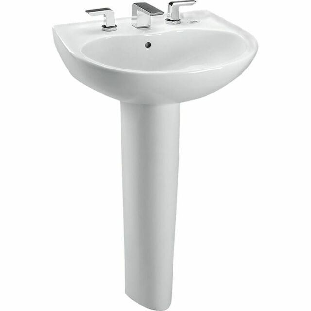 Toto LPT241.8G#12 - Supreme 22-7/8" Pedestal Bathroom Sink with 3 Faucet Holes Drilled,8" Faucet center, Overflow and CeFiONtect- Ceramic Glaze
