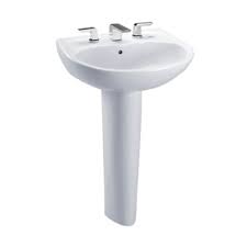 Toto LPT241G#01 - Supreme 22-7/8" Pedestal Bathroom Sink with 1 Hole Drilled, Overflow and CeFiONtec