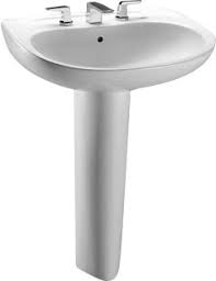 Toto LPT242.4G#12 - Prominence 26" Pedestal Bathroom Sink with 3 Faucet Holes Drilled, 4" Faucet cen