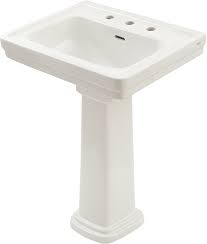 Toto LPT532.4N#11 - Promenade 24" Pedestal Bathroom Sink with 3 Faucet Holes Drilled, 4" Faucet cent