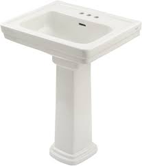 Toto LPT532.4N#12 - Promenade 24" Pedestal Bathroom Sink with 3 Faucet Holes Drilled, 4" Faucet cent
