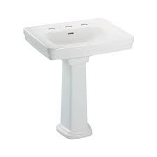 Toto LPT532.8N#03 - Promenade 24" Pedestal Bathroom Sink with 3 Faucet Holes Drilled, 8" Faucet cent
