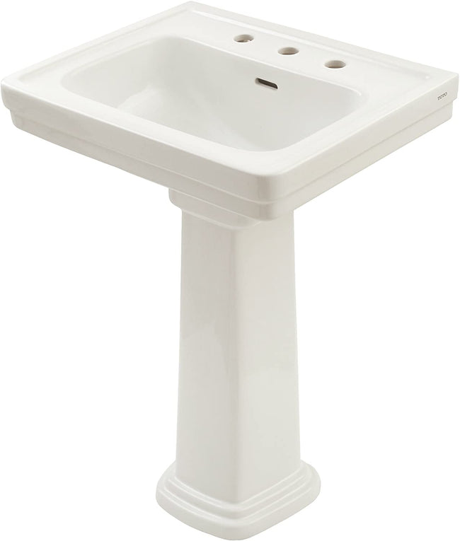 Toto LPT532.8N#11 - Promenade 24" Pedestal Bathroom Sink with 3 Faucet Holes Drilled, 8" Faucet cent