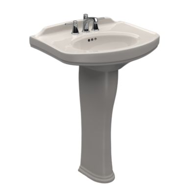 Toto LPT642#12 - Dartmouth 24-1/4" Pedestal Bathroom Sink with Single Faucet Hole Drilled and Overfl
