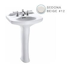 Toto LPT642.4#12 - Dartmouth 24-1/4" Pedestal Bathroom Sink with 3 Faucet Holes Drilled,4"Faucet Centers  and Overflow-Sedona Beige