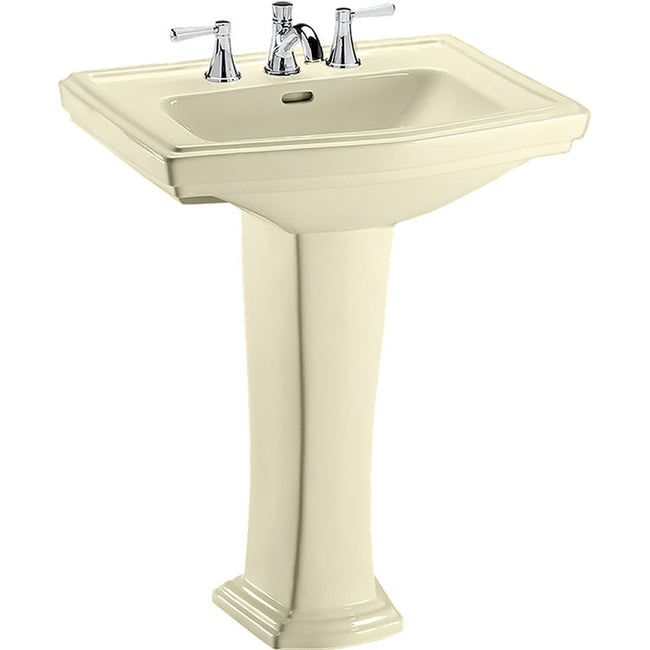 Toto LPT780.8#03 - Clayton 27" Pedestal Bathroom Sink with 3 Faucet Holes Drilled and Overflow-Bone