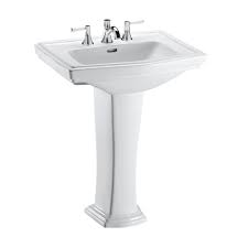 Toto LPT780.8#12 - Clayton 27" Pedestal Bathroom Sink with 3 Faucet Holes Drilled and Overflow-Sedon