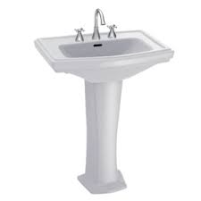 Toto LPT780#01 - Clayton 27" Pedestal Bathroom Sink with Single Faucet Hole Drilled and Overflow-COT