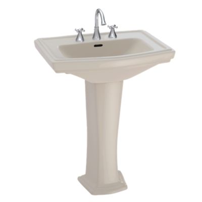 Toto LPT780#12 - Clayton 27" Pedestal Bathroom Sink with Single Faucet Hole Drilled and Overflow-SED