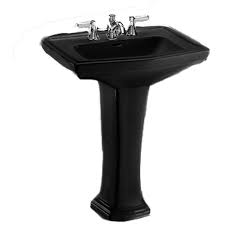 Toto LPT780.4#51 - Clayton 27" Pedestal Bathroom Sink with 3 Faucet Holes Drilled and Overflow- Ebon