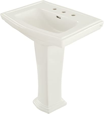 Toto LPT780.8#11 - Clayton 27" Pedestal Bathroom Sink with 3 Faucet Holes Drilled and Overflow -Colo