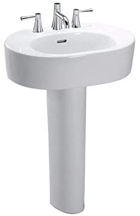 Toto LPT790.4#11 - Nexus 24" Pedestal Bathroom Sink with 3 Holes Drilled and 4" Faucet center-Coloni