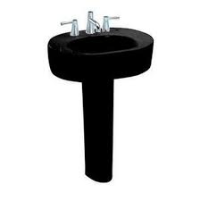 Toto LPT790.4#51 - Nexus 24" Pedestal Bathroom Sink with 3 Holes Drilled and 4" Faucet center-Ebony