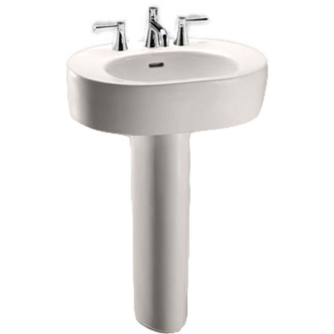 Toto LPT790.8#03 - Nexus 24" Pedestal Bathroom Sink with 3 Holes Drilled and 8" Faucet center-Bone