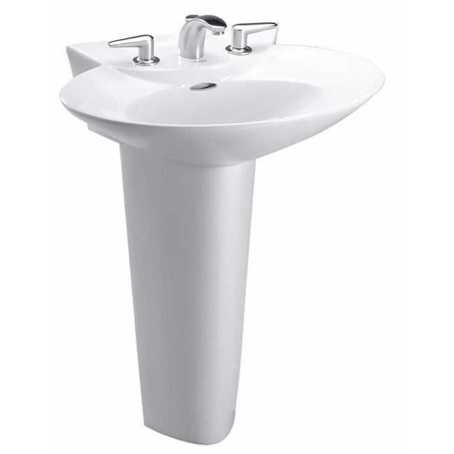 Toto LPT908.8N#11 - Pacifica 25-5/8" Pedestal Bathroom Sink with 3 Faucet Holes Drilled and Overflow