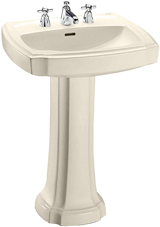 Toto LPT970#12 - Guinevere 27-1/8" Pedestal Bathroom Sink with Single Faucet Hole Drilled and Overfl
