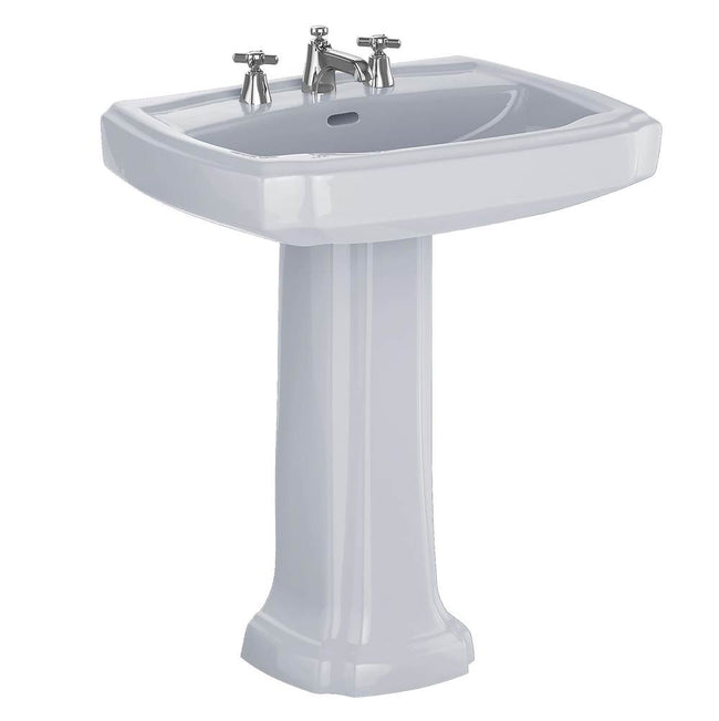 Toto LPT970.8#12 - Guinevere 24-3/8" Pedestal Bathroom Sink with 3 Faucet Holes Drilled and Overflow