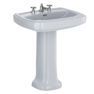 Toto LPT970.8#51 - Guinevere 27-1/8" Pedestal Bathroom Sink with 3 Faucet Holes Drilled and Overflow