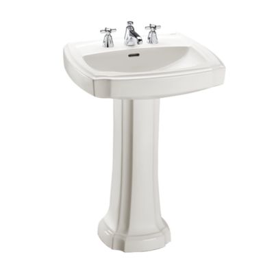 Toto LPT972#01 - Guinevere 24-3/8" Pedestal Bathroom Sink with Single Faucet Hole Drilled and Overfl
