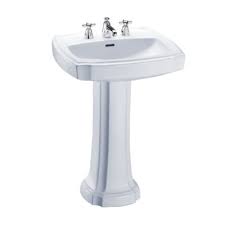 Toto LPT972#11 - Guinevere 24-3/8" Pedestal Bathroom Sink with Single Faucet Hole Drilled and Overfl