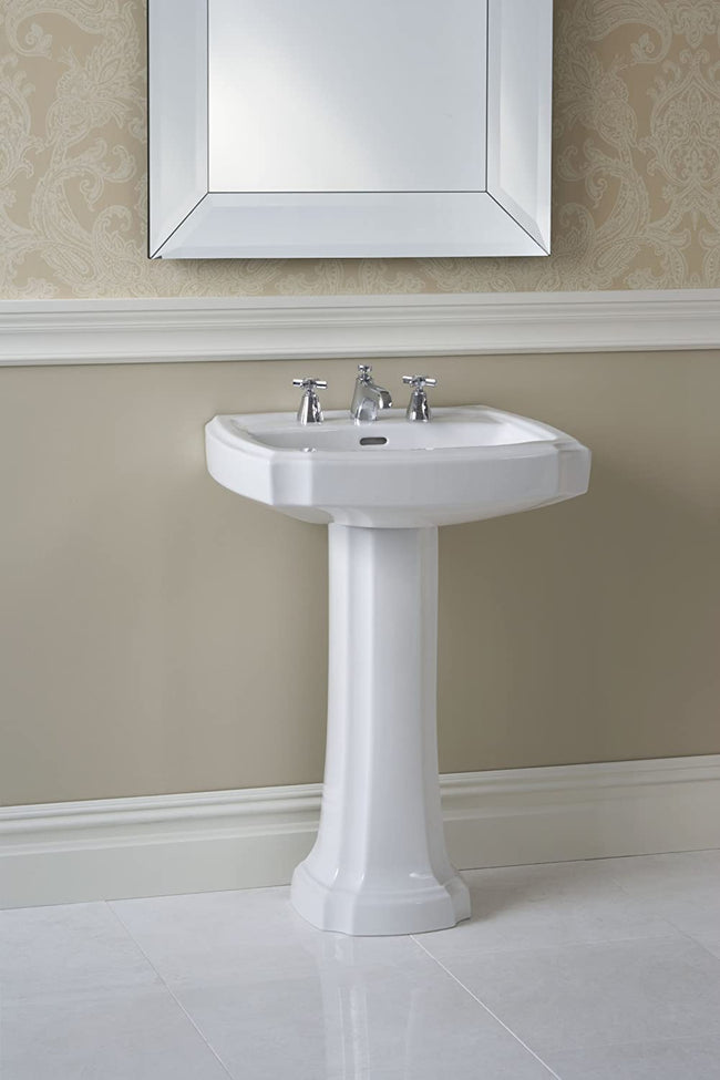 Toto LPT972#11 - Guinevere 24-3/8" Pedestal Bathroom Sink with Single Faucet Hole Drilled and Overfl