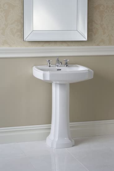 Toto LPT972.8#12 - Guinevere 24-3/8" Pedestal Bathroom Sink with 3 Faucet Holes Drilled and Overflow