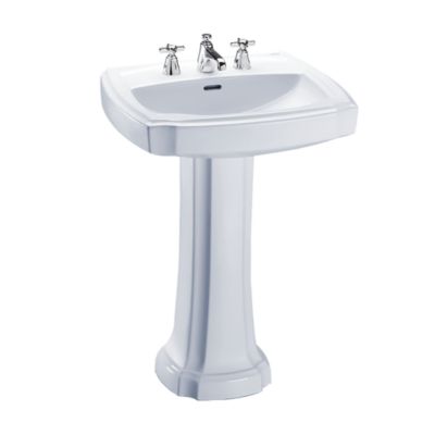 Toto LPT972.8#12 - Guinevere 24-3/8" Pedestal Bathroom Sink with 3 Faucet Holes Drilled and Overflow