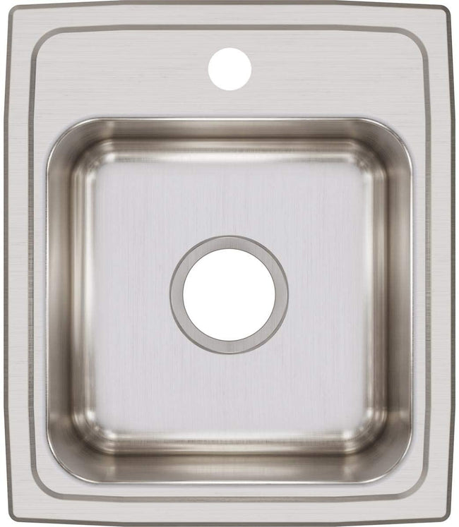 Elkay LR15171 - 18 Gauge Stainless Steel 15" x 17.5" x 7.625" Single Bowl Drop-in Bar/Prep Sink