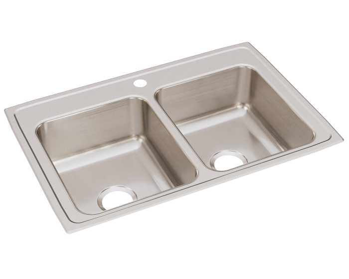 Elkay LR33221 - 18 Gauge Stainless Steel 33" x 22" x 8.125" Double Bowl Drop-in Kitchen Sink