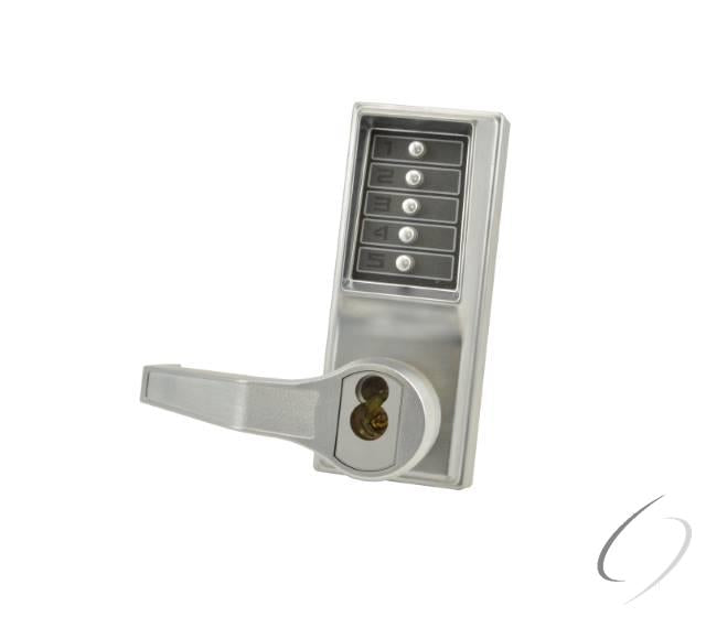 Left Hand Reverse Mechanical Pushbutton Lever Mortise Combination Entry Passage Lockout with Key Ove