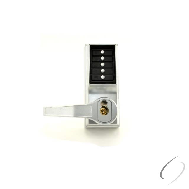 Left Hand Reverse Mechanical Pushbutton Lever Mortise Combination Entry Passage Lockout with Deadbol