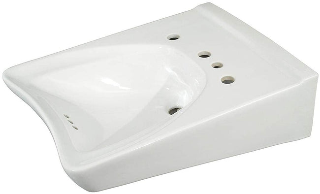 Toto LT308.11#01 - Wall Mounted Bathroom Sink with 3 Faucet Holes Drilled and Overflow- Cotton